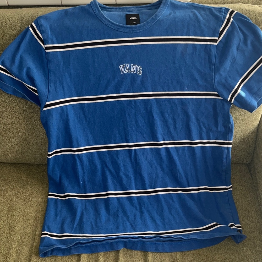 Vans Classic Blue Tee with Stripes